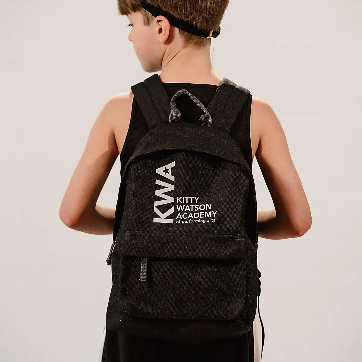 Purple and black KWA backpack