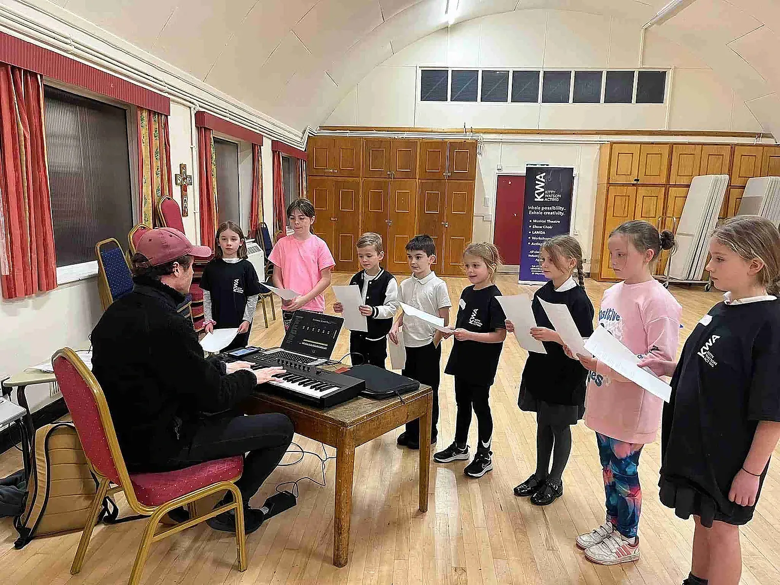 Group singing class practising harmony and musicality